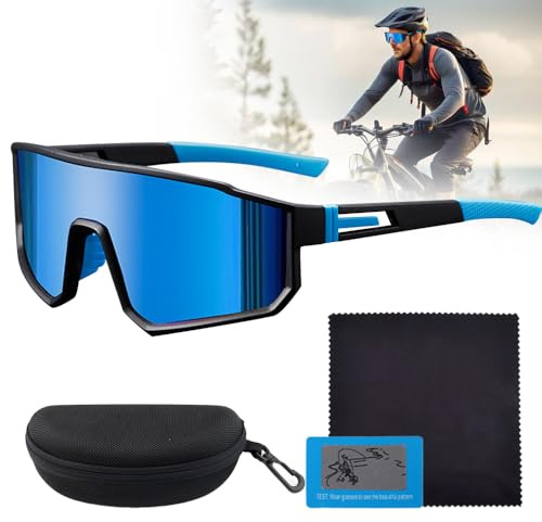 Fahrradbrille Winddicht, Sport Sonnenbrille, Schnelle Brille Rave, Polarisiert Fahrradbrille Herren Damen,Sonnenbrille UV400 Schutz Für Sportbrille Radfahren MTB Rennrad Ski Laufen Outdoor-Aktivitäten