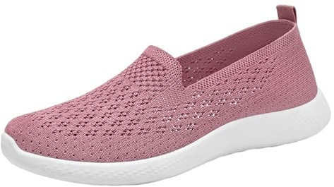 Zapatillas de mujer de gran tamaño slip on zapatillas de deporte al aire libre transpirable ligero Fitness Jogging zapatos de correr casuales, rosa, 39 EU