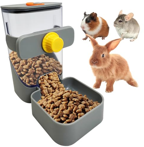 Apatal 34oz Automatic Rabbit Food Dispenser for Cage Bunny Food Bowl