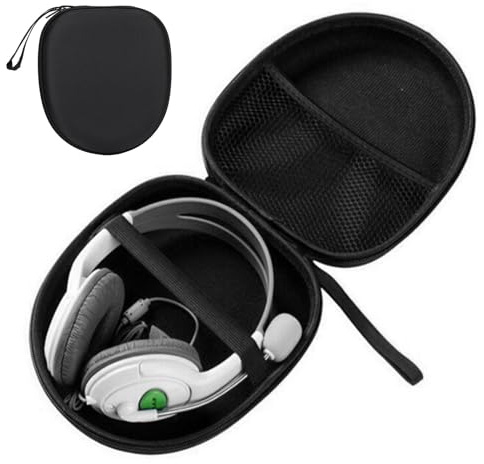 Grande custodia protettiva universale portatile per cuffie, custodia rigida in EVA (22 x 19 x 6 cm, nero)