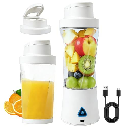 Behogan 700ml Smoothie Maker to go: Mini Standmixer Smoothie Maker mit 6-Klingen, Mini Standmixer, USB-Ladefunktion, Portable Blender BPA Frei, für Zuhause, Büro und Outdoor