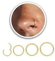 LOLIAS Piercing Naso Titanio Setto Piercing 20G Anello Segmento Body Nostril Piercing Naso Cerchio Anelli Oro per Labbro Cartilagine Conchiglia Orecchini per Donna Uomo 6MM 8MM 10MM 12MM