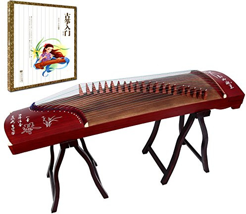 OrientalMusicSanctuary Paulownia Travel Guzheng - Rosewood - Travel Sized Guzheng - INCLUDES COMPREHENSIVE TUTORIAL BOOK AND ETUDES