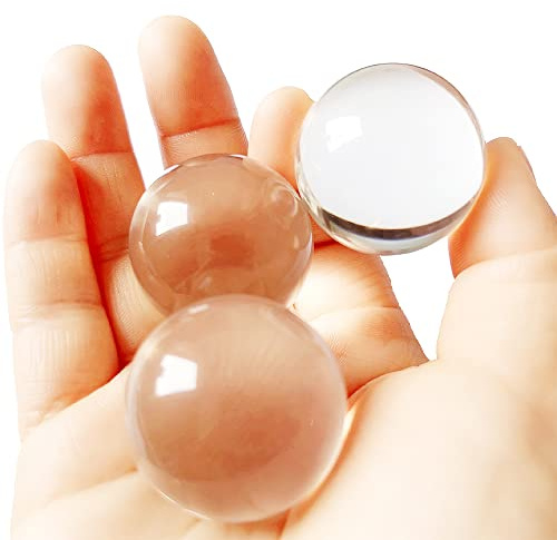 3-Pack of 32mm Small Size Clear Acrylic Contact Juggling Ball Set, 3pcs of 1.26 inches Acrylic Ball to Manage Triangle of 3 or Pyramid of Multiple Balls Contact Juggling