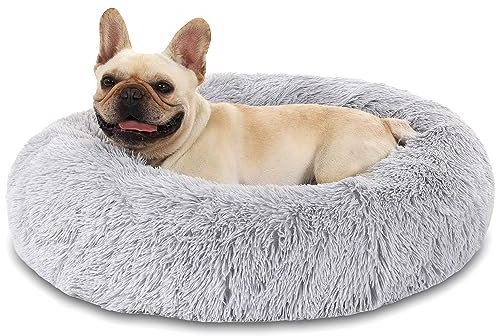 Hundebett Katzenbett Flauschig Doughnut Kuscheliges Hundekissen Waschbar rutschfest Haustierbett Ø40cm Welpenbett Cuddler Nest für Katzen, Große, Mittelgroße & Kleine Hunde
