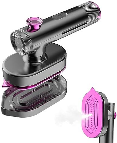 Mini Reisebügeleisen, Tragbarer Dampfbügeleisen, Handbügelmaschine mit 60ml Wassertank, 90°drehbar, Kleines Bügeleisen Dampf für Zuhause und Unterwegs, 20s Schnellaufheizung (Grau)