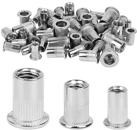 110 Stück Nietmuttern, Nietmuttern Edelstahl, Blindnietmuttern, Nietmutter M5 M6 M8, Nietmutterset für Industrie, Fertigung, Möbel