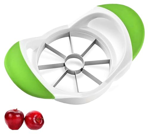 DDUP Apple Corer and Slicer- Fruit Cutter - Apple Divider - Wedger - Stainless Steel Slicer for Fruits - Vegetables- Ergonomic Handle- Easy Grip- 8 Sharp Blade & Slices(Green