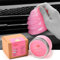 MAGIC SPRUCE - Kit de gel de limpieza para el interior del coche, masilla de limpieza con aroma a fresa de alta gama en tarro elegante, gel de limpieza de detalles, limpiador universal de polvo, para