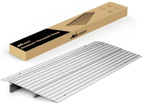 Nilight Door Threshold Ramp, 2 Rise Portable Aluminum Wheelchair Door Entry Ramps for Doorways Stairs Home Steps