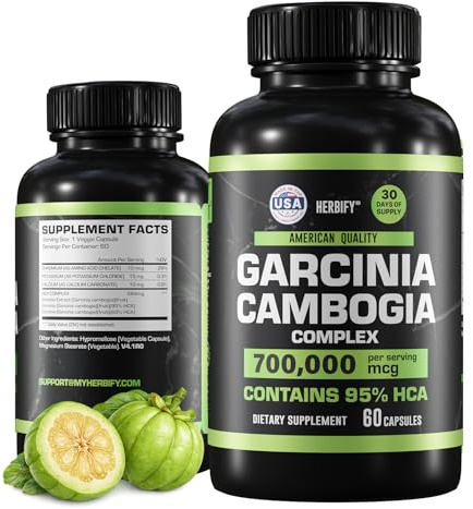 Garcinia Cambogia Wellness Support Supplement for Women & Men - Herbal Extract with Antioxidant Properties - Energy Booster for Daily Vitality and Digestive Support - 60 Count