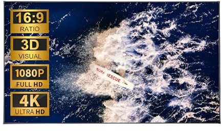 Projector Screen, 178°Viewing Angle Projection Screen Fixed Frame Edge Free, 16:9 4K Ultra HD Movie Projector Screen, Projector Screen for Home Theater, Movie and Office Presentations(72 inch)