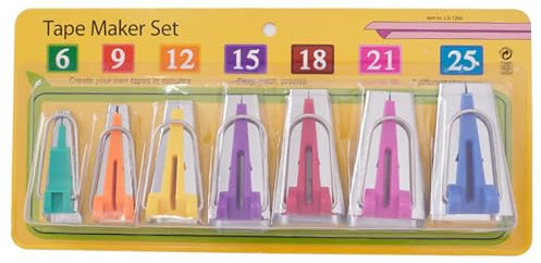 Schrägbandformer Set Handgefertigtes Stoffbandformer Werkzeugset Nähen Quilten Schrägband Maker 6/9/12/15/18/21/25 mm