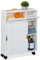 Relaxdays Chariot de Niche, Portes coulissantes, 67 x 17 x 52 cm, Salle de Bain, Armoire étroit avec roulettes, Blanc