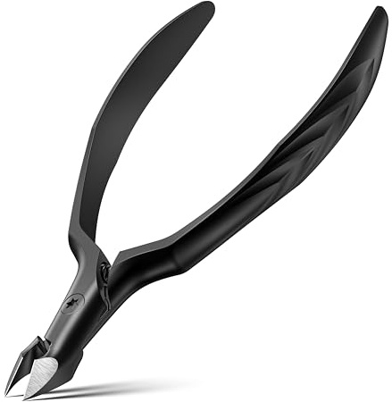 FERYES Alicates profesionales para cutículas de 1/2 mandíbula, cortacutículas de acero inoxidable 4R13 con diseño de resorte integrado, cuchillas de precisión ultra afiladas para manicura, pedicura y