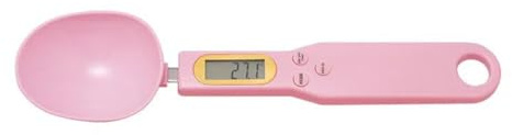 ThreeH Bilancia da cucina digitale con cucchiaio rimovibile 0,5 kg/1,1 lbs LCD Display 4 unità rosa