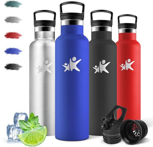 Motswedi Botella Termica 750ml, 12H Caliente/24 Frío, Botella Agua Acero Inoxidable, Doble Aislamiento, Cantimplora Termica, Cantimplora, a Prueba de Fugas, para Oficina, Gimnasio, Deporte, Azul real