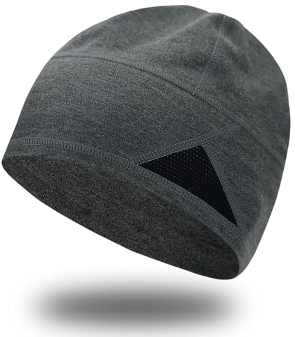 Shecret Gorro Beanie Ligero, Transpirable & Térmico, Elástico & Compatible con Casco, para Correr, Ciclismo & Deportes al Aire Libre, Gorro Unisex para Hombre y Mujer Gris Oscuro