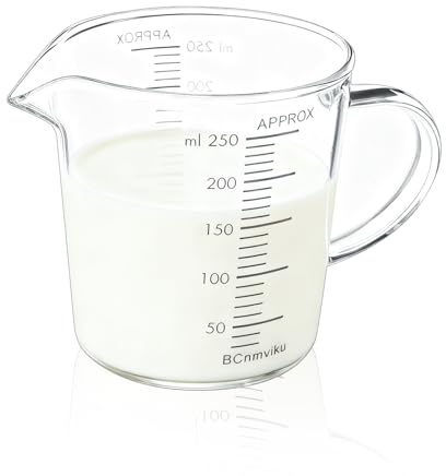 BCnmviku 250ml Small Measuring Jug,Anti-Drip Spout Measure Cup for Baking