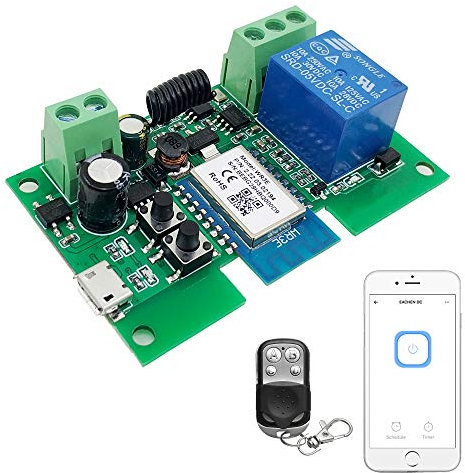 Newgoal WiFi jog/module de relais autobloquant commutateur momentané WiFi avec télécommande RF 433 MHz (application Tuya SmartLife)