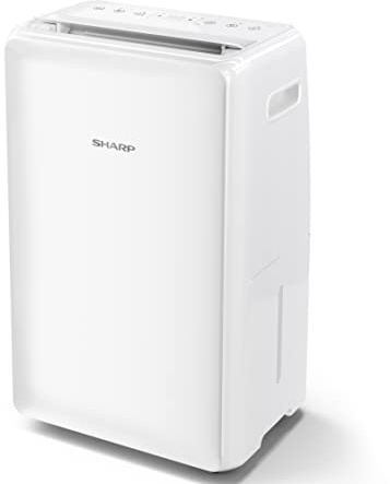 SHARP UD-P16U-W Portable Dehumidifier 16L in White – Compact & Easy to Use, with a Sleek Design & Digital White LED Control Panel, Helps Reduce Allergies & Increase Home Comfort