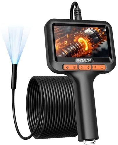 Uiivzey Endoskopkamera 20m, 1080p HD Endoskop Kamera mit Licht, IP67 Wasserdichtes Inspektionskamera mit 4.3 Zoll IPS Bildschirm Endoskop, Industrie-Rohrkamera, 8mm Professionelles Schlangenkamera