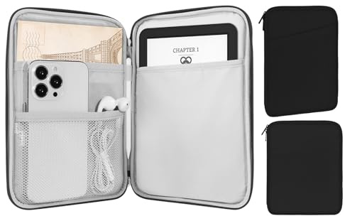 MoKo 6-7 eReader Sleeve Bag for 7 ereader Colorsoft Signature Edition, All-New 6 ereader 11th Gen 2022/10th Gen 2019/8th Gen 2016, 6.8 ereader Paperwhite 11th/10th Gen 2021/2018, Black
