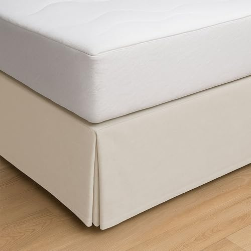 ECOMMERC3 | Fodera per struttura letto, antiscivolo e traspirante, 90 x 190-200 cm, 100% Made in Spain, avorio