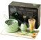 Set of 7 Matcha Tea Set with Whisk and Bowl Matcha Kit for Ceremony Matcha Whisk, Gift for Matcha Lover(Green)