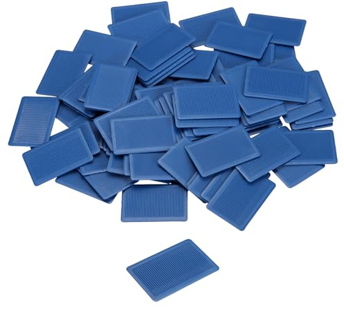 QUARKZMAN 100 stycken underläggsplattor plast 60 x 40 x 2 mm avståndshållare kakelkilar distansplattor utjämningsplattor kilar distansklossar avståndshållare, blå