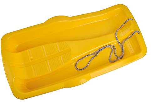 MARMAT Schlitten Kinderschlitten BOB MINIBOB Kunststoff Rodel UFO 5 Farben Schneespaß (Gelb)