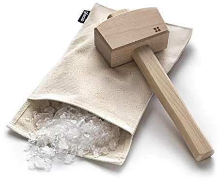 Ice Mallet and Lewis Bag Set – Wooden Hammer & Heavy Duty Canvas Bag for Crushed Ice | Reusable Bar Tool for Whiskey Cocktails Mojitos Home Bartending Essentials