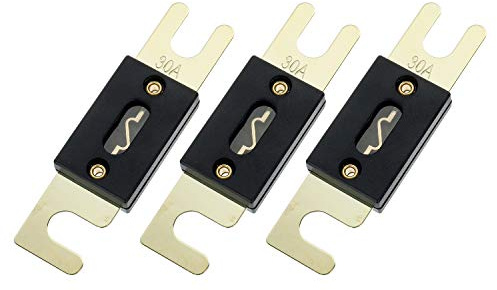 BOJACK 30 Amp 32 V ANL Fusibili piatti per sistema audio e video per auto (confezione da 3 pezzi)