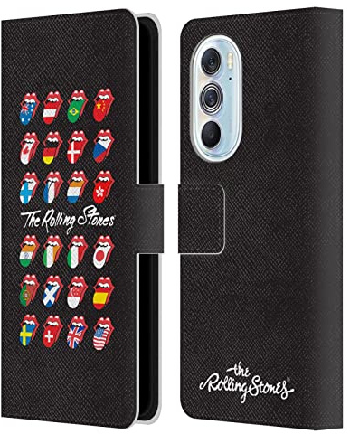 Head Case Designs Officially Licensed The Rolling Stones Flag Poster Licks Collection Leather Wallet Case Compatible with Motorola Edge X30