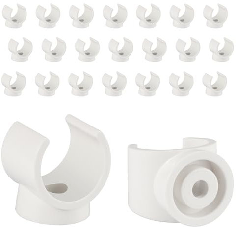 PEX Pipe Clamp Clip, 50Pcs 1/2 Inch PEX Clamp For PVC Water Pipes & Tubing Hoses Hangers Clips Holder Support Bracket Socket, White Plastic U Pipe Clamp Tools