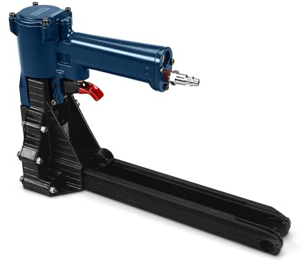 IDL Packaging ADCSY-19-32 Heavy-Duty Pneumatic Staple Gun for 1 1/4 (32 mm) Crown Staples - Heavy-Duty Air Powered Stapler - Professional Air Pressure Staple Gun for Fast Box Closing