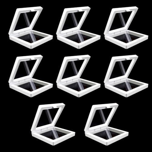 8 Pièces Vitrine Flottante 3D, Organisateur de Bijoux Flottant pour Boîte D'affichage, pour Affichage de Bijoux (Blanc)