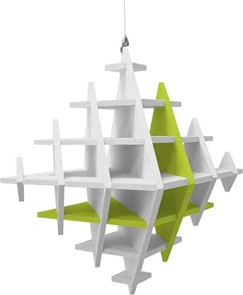 platino24 „CUBO“ 3D-Akustik-Objekt Würfel für optimale Raumakustik I Schallabsorber für Decke in innovativem Design I Größe: 58 cm I Recyclebares & anhaltendes Absorber-Element