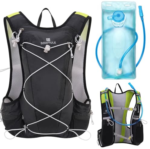 BBAIYULE Sac à dos de vélo - Gilet de course réfléchissant - Sac à dos d'hydratation de 2 l