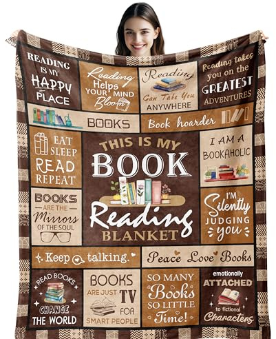 Vegas Book Lover Gifts, Bookworm Gifts, Gifts for Book Lovers Women/Men, Reading Gifts for Readers, Bookish Literary Gifts, Reading Blanket 150X130CM