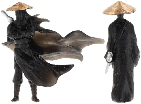 Toddmomy 2 stycken miniatyrfigur trädgård dekoration antika kinesiska krigare statyer tillverkade av högkvalitativt harts för bonsai terrarier och mikrolandskap med unik design och detaljrik