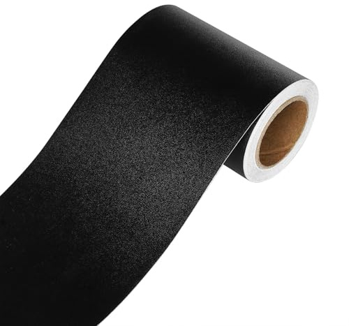 YENHOME Bordo Adesivo Per Mobili Nero 7.6x1500cm Bordo Della Carta da Parati Impermeabile Nero Bordi Adesivo Per Pareti Vinile Adesiva Per Camera Da Letto Bagno Ufficio Cucina Rimovibile