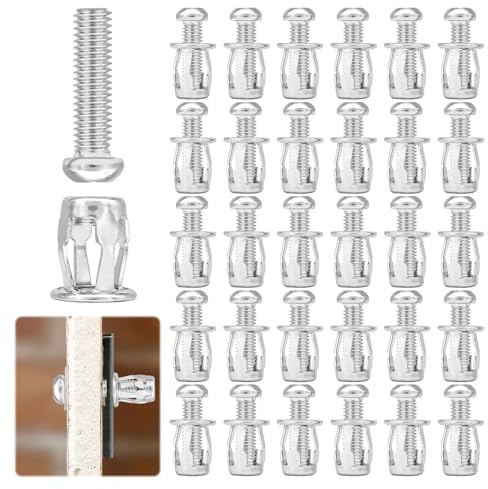 30Pcs Hollow Wall Anchor,Hollow Metal Cavity Fixing,M4x20 Hollow Door Anchor Metal Wall Plugs for Anchors Aluminium,Hollow Door Anchormetal Cavity Fixing Anchors with Screws Hollow Door Fixings