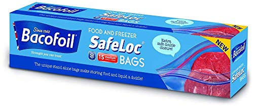 Bacofoil 15 Double Seal Safeloc Food & Freezer Bags Medium 27x24cm