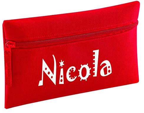 That's My Pencil - Zip Pencil Case Printed with Name - Personalised in UK (Red)
