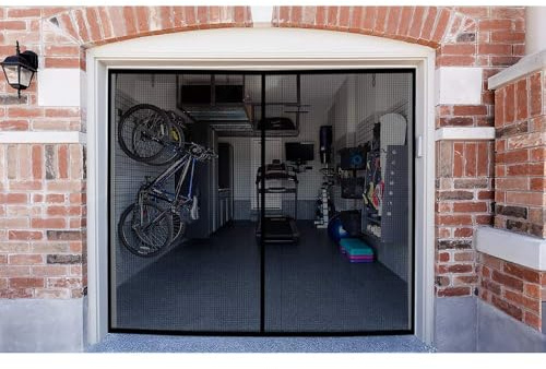 Garage Door Screen for 1 Car, 8x7 ft Single Magnetic Fiberglass Mesh Net