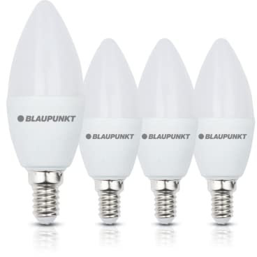 Blaupunkt LED E14 Birne – Kerze – LED-Leuchtmittel – Raumbeleuchtung – 7W – Ersatz für 50W Glühbirne – Warmweiß 2700K – 640 Lumen – Energie- und Kostensparendes Licht – Led Lampen – 4-er Pack
