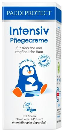 PAEDIPROTECT Crème de soin intensif 75ml, hydrate les peaux sèches & irritées, crème sans parfum pour bébé pour le visage, le corps & les mains, soulage les démangeaisons et prévient les inflammations