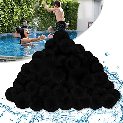 UISEBRT Poolfilterbollar 700 g/1 400 g – filter för sandfiltersystem filter bollar sandfilter (700 g, svart)