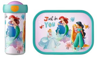 Mepal - Lunch-Set Campus - Lunch-Set für Kinder mit Verschlussbecher & Lunch Box - Lunch-Set für die Schule oder Unterwegs - Spülmaschinenfest & BPA-frei - 300 ml + 750 ml - Disney Princess
